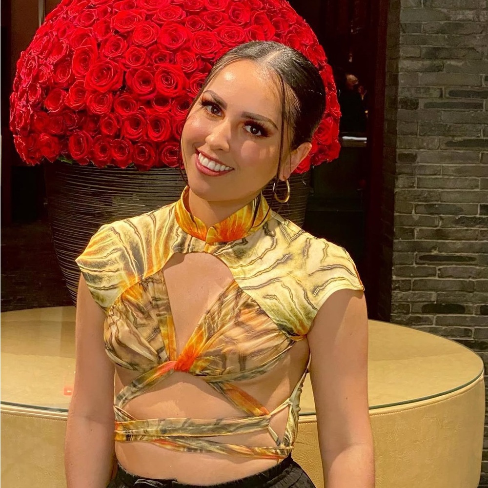 Kim Shui Yellow and Orange Crop Top